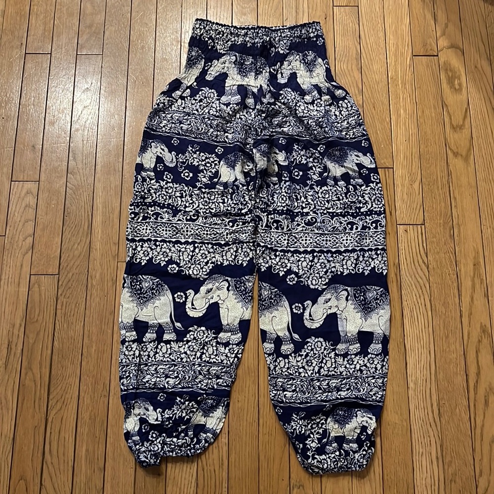 Navy blue elephant pants